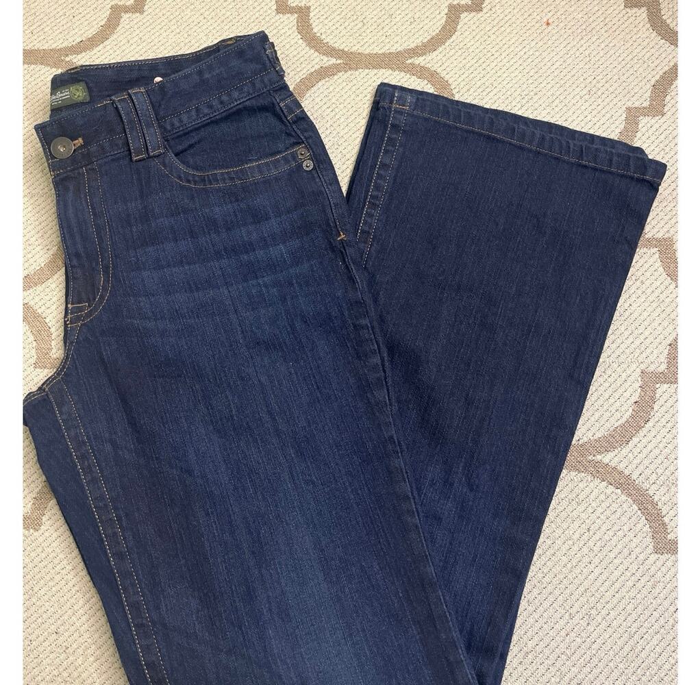 Eddie Bauer Casual Flare cobalt specially dyed adjustable waist jeans, size 12